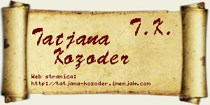 Tatjana Kozoder vizit kartica